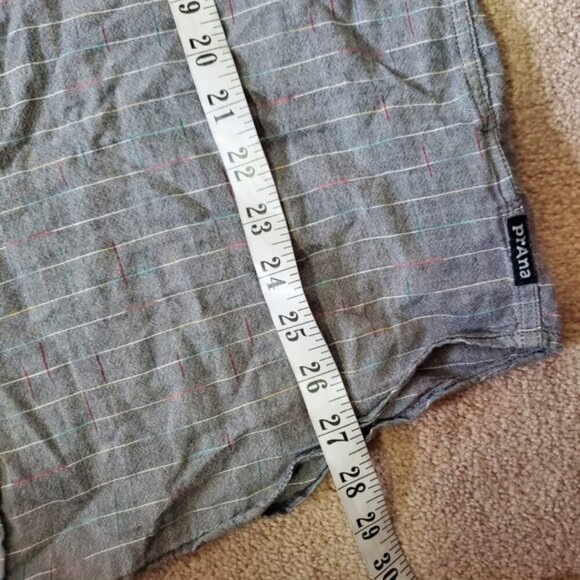 Prana Mens Grey Cotton Grid button Down Casual Shirt L - Picture 6 of 10